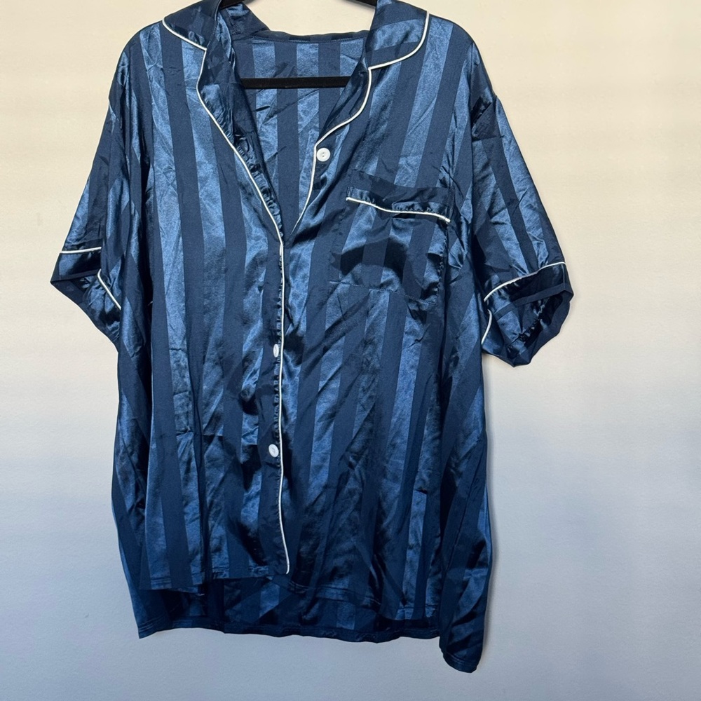Striped Satin Pajama Top